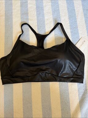 Athleta Vital Matte Foil Black Bra (Intended for D - DD+ cups)